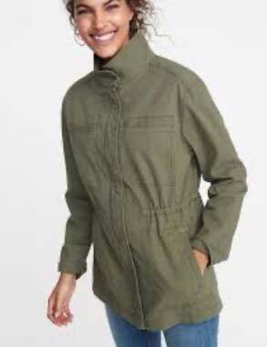 Old Navy Women's Scout Utility Field Jacket in Olive Green